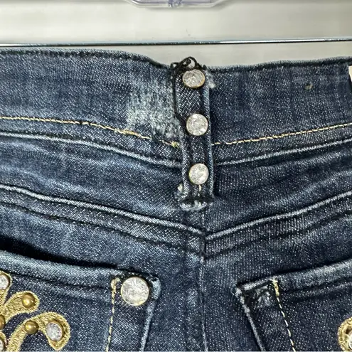 LA Idol Y2K Women’s Juniors Embellished Bootcut Jeans Size 1 Blue