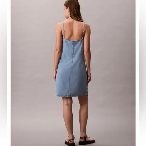 Calvin Klein Jeans denim Strappy mini Dress NEW Size Large NWOT
