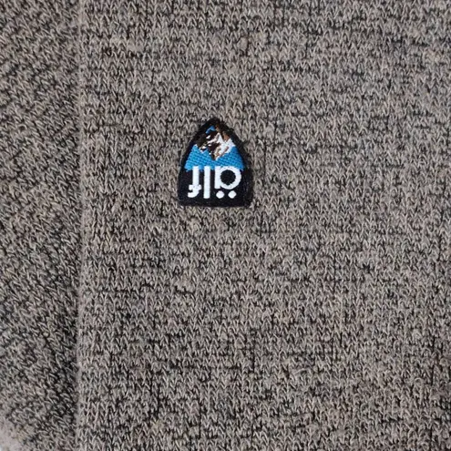 KÜHL Brown Grey Melange Mock Neck Alfpaca Outdoor Performance Sweater Fleece L Size L