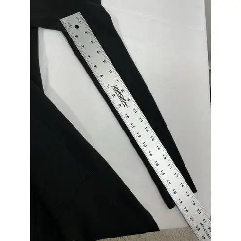 Womans For Thee Open Front Duster Sweater XS Black Side Slits Long Sleeves