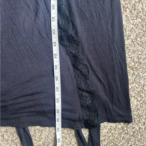 Eberjay Eberjey Black Lace Trim Cardigan Blouse Lightweight Neutral Casual Comfy Small