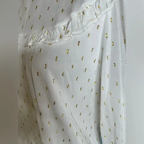 Draper James NTM: RSVP Clip Dot White & Gold Mockneck Blouse NWT Size Large - Image 8