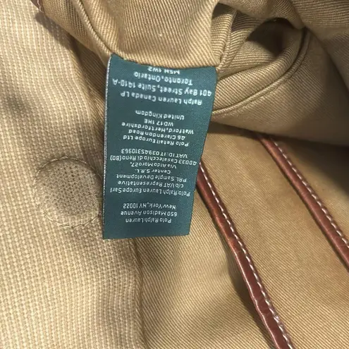 Polo Ralph Lauren Vintage 90's Canvas leather Tote Bag Multi Pocket Khaki Tan