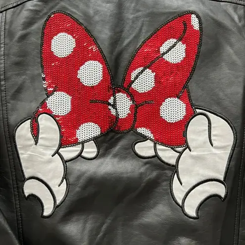 Disney Vintage  Minnie mouse Faux Leather Moto Jacket Size 4