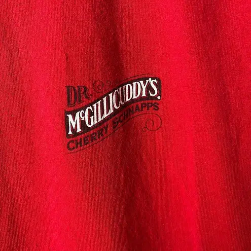 Dr McGillicuddy's Cherry Schnapps T Shirt Vintage Y2K Red Medium M Graphic Tee