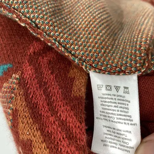 Coldwater Creek Aztec Pattern Sweater Womens Size XS Rust Turquoise