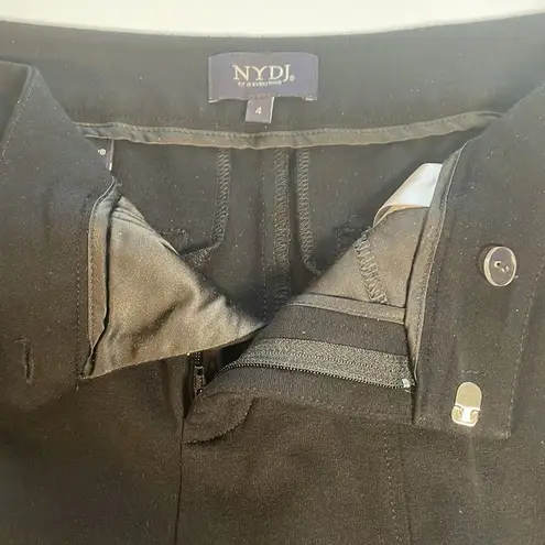 NYDJ Ponte Knit Black Ankle Pants Front Seam Stretch Lift X Tuck Classic Size 4