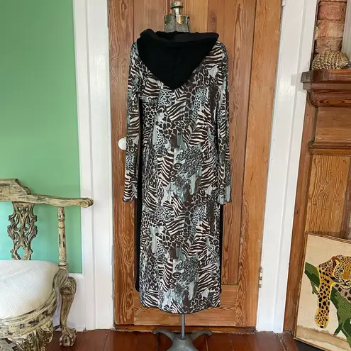 Just living Long Sheer Mixed Fabric Witchy Whimsy Goth Hooded Cardigan