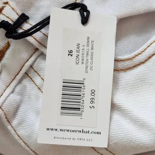 We Wore What White Jeans Size 26 NWT Distressed White Denim