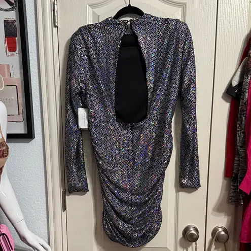 Alexia Admor 💙💖 NWT Rainbow Sequin Long Sleeve Open Back Dress