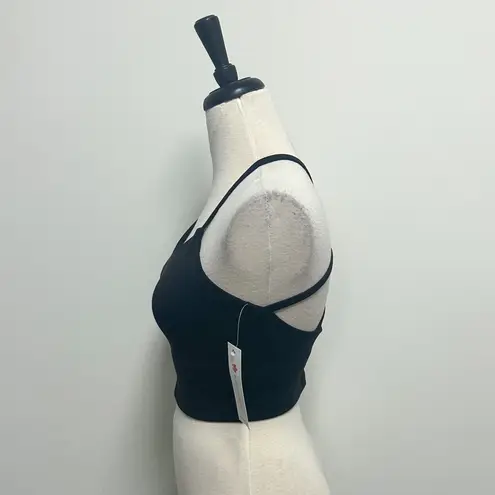 Kira Grace Black Warrior Y Back Crop Top Sports Bra Scoop Neck Shelf Bra Medium