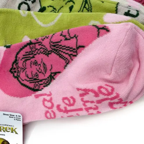 Shrek Womens No Show Socks Princess Fiona Donkey Dragon Hearts Love Pink Green
