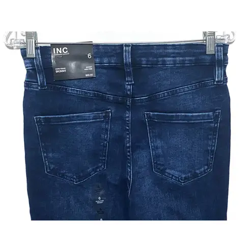 INC Denim High Rise Skinny Jeans Womens 6 Stretch Casual Classic Dark Indigo NWT - Image 4