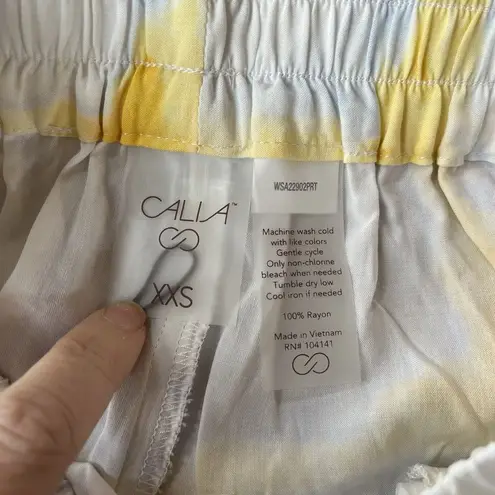 Calia Swim Collection Cover Up Shorts Women XXS White Yellow Tie Dye High