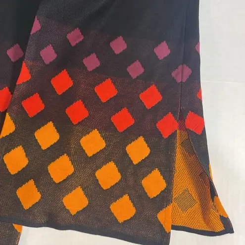 Misook Women's Colorblock Diamond Cardigan Sweater Black Geometric Long Line S