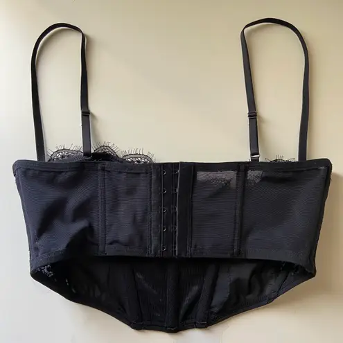 Urban Outfitters Black Floral Lace Corset