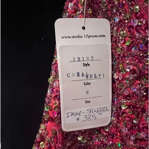 Studio 17 FULL ON BALL GOWN BEADED BODICE AMAZING COLOR CORAL