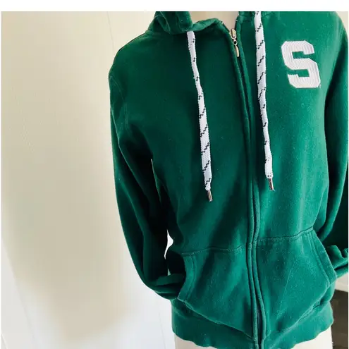 MICHIGAN STATE UNIVERSITY COLLEGE BLING HOODIE JACKET Green Size M