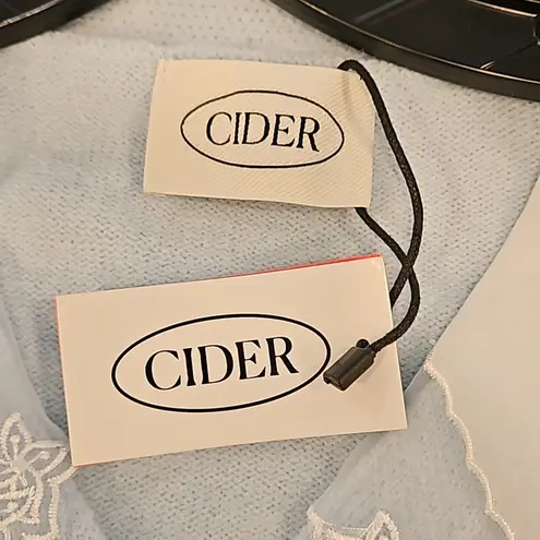 Cider ππ Cute Granny Crop Doll Collar Cardigan Sweater Grannycore ~ Blue NWT