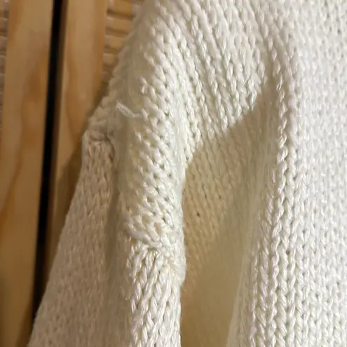 Cabin creek Vintage 1990s Y2K Cream Embroidered Loose Knit Sweater Small