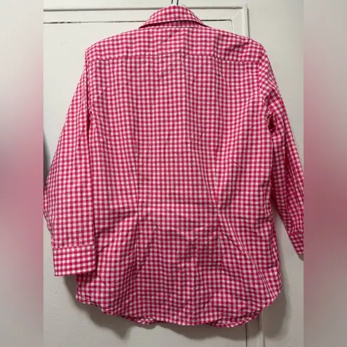 Ralph Lauren Slim Fit Gingham Pink Poplin Shirt Sz Large fits like medium