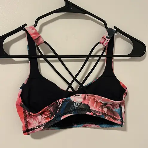 Lululemon  Rose Floral Pink Sports Bra Size 4