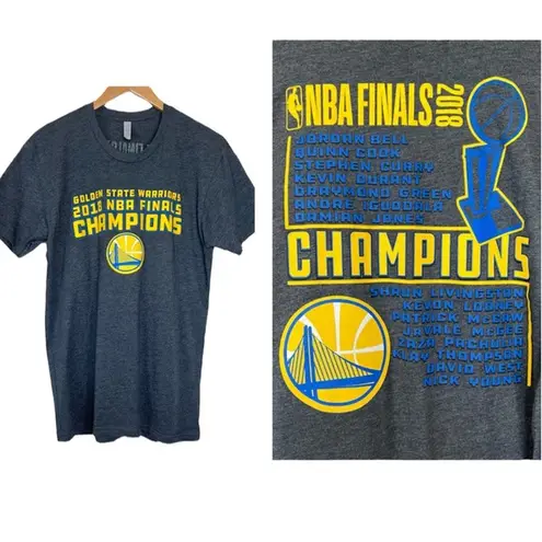 Nba Golden State Warriors 2018  finals champions gray short sleeve tee shirt