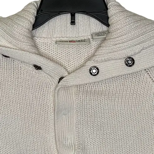 Polo Jeans Co. Sweater Size Small Cream 1/4 Button Ralph Lauren Knit 100% Cotton
