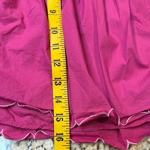 Maeve Anthropologie Tiered Scallop Mini Skirt Raspberry Women’s XL Casual Cotton