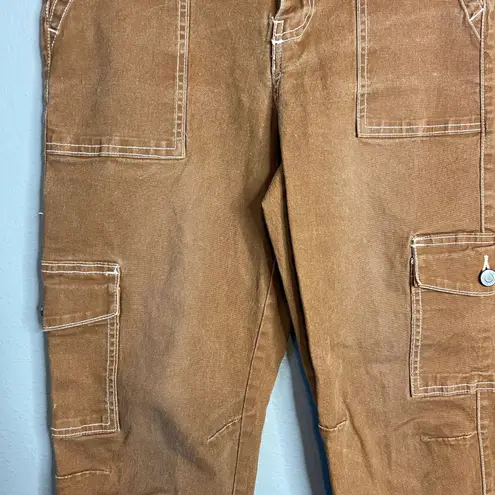 Dickies High Waisted Cargo Jeans Pants Womens Size 5/27 Brown Twill