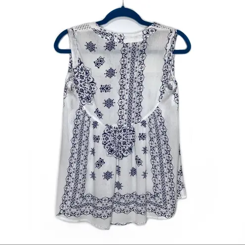 Heartloom Abri Lace Up Tank Top in Mykonos Print