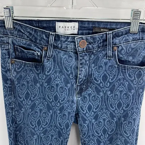 Parker Smith printed skinny jeans size 2 26 damask scrolls