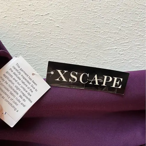XScape Dress Plum (Purple) Short 3/4 Sleeve Scuba Dress w/ Side Ruche Sz 22W NWT