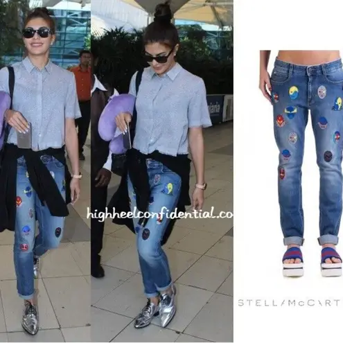 Stella McCartney Super Hero Patch Design Jeans 28 Boyfriend Fit Rare