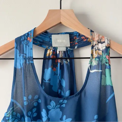 Maeve Anthropologie Sleeveless floral A-Line mini dress Racerback lined cut out