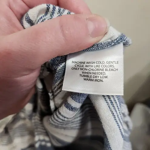 Kelly Renee Stripes Sleeveless Tie Waist Romper Shorts Blue White Size XL