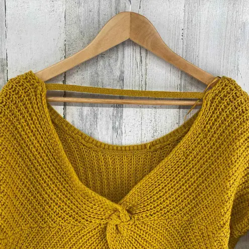 Ruby Moon Sweater XS Marigold Yellow Chunky Knit Open Back Wool Alpaca Blend - Image 6