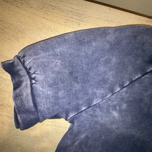 Goodthreads Fleece Blouson Puffed Short Sleeve Sweatshirt Top Size Medium Blue