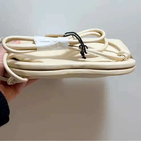 NWT Mansur Gavriel Cream leather Baci frame shoulder bag convertible clutch Tan