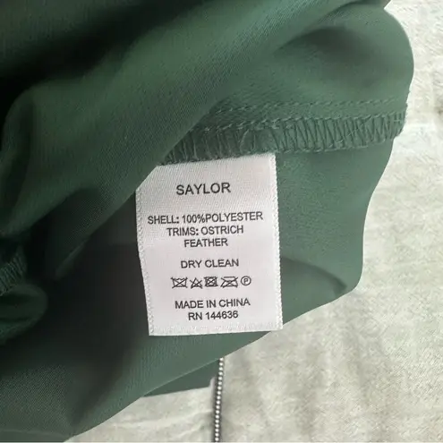 Saylor Lelaina Strapless Feather Trim Jumpsuit Size M Holiday Festive NWT