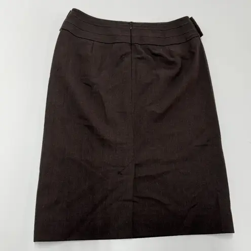 ESCADA Skirt Womens Size 36 Small Brown Wool Blend Button Detail Pencil Vintage