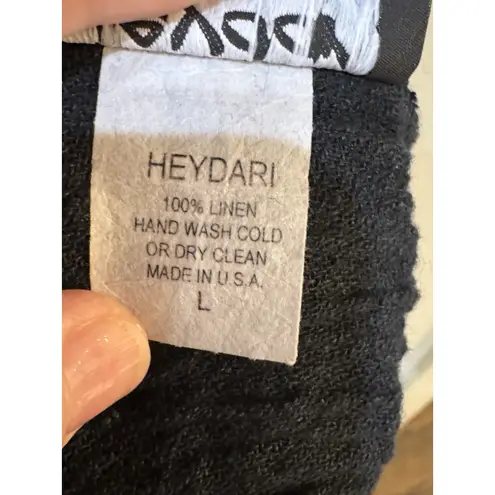 Heyday Heydari 100% Linen Asymmetrical Gauzy Top Blouse Size Large Artsy Lagenlook