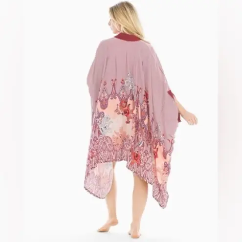 Soma  Intimates Rayon Challis Pajama Wrap Nomadic Scarf Cherrywood One Size - Image 2