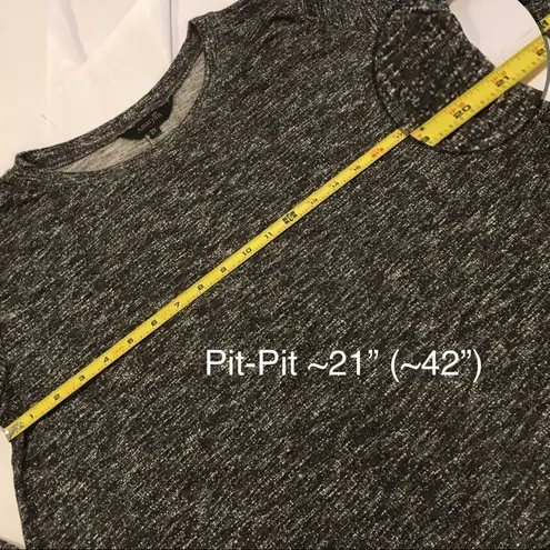 Grey Knit Marled Hacci Sidetail 3/4 Sleeve Size XXL