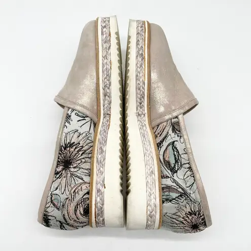 Michele Lopriore Loafer Shoes Womens 9.5/10 Pink Floral Metallic Platform READ