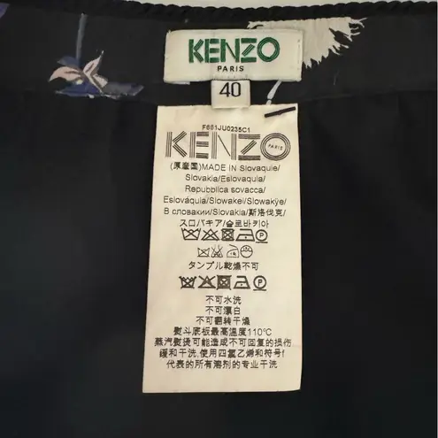KENZO Paris | Blue and White Silk Dandelion Pleated Skater Mini Skirt | M Size M