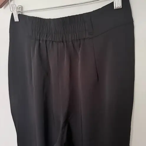 Halara High Waisted Straight Leg Work Pants Shirred Waist Zip Button Pockets ST