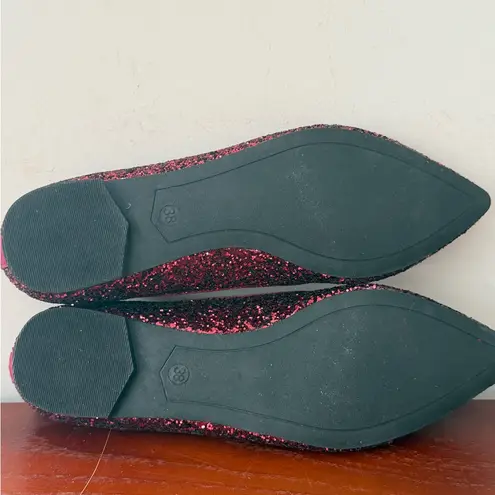 Fever Sole Glitter Ballet Flats – Burgundy Red size US 8 M NEW