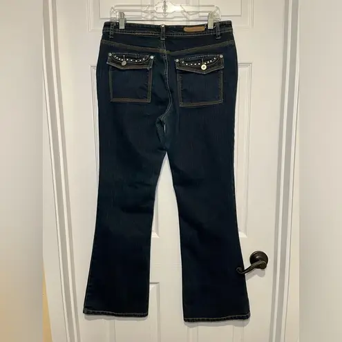Cosmopolitan Jeans Size 12 Flare Leg Dark Wash Flap Pockets