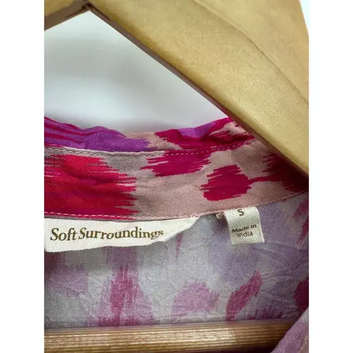 Soft Surroundings Palace Pink Printed Short Sleeve Maxi Dress Women's Size Small